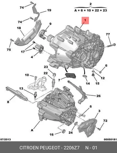 Поддон картера КПП PSA 2206 Z7
