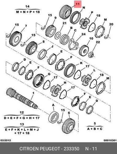 Шестерня КПП PSA 233350