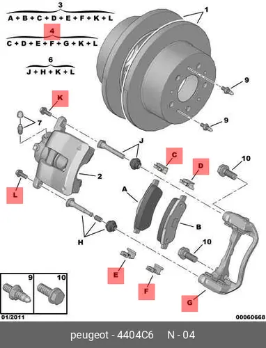  СКОБА СУППОРТА ЛЕВ BOXER 4404 C6 PSA