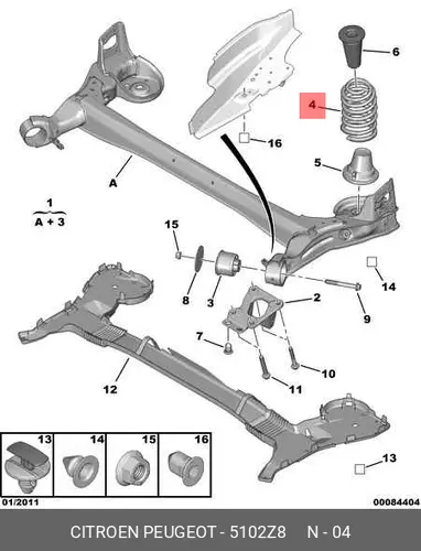 ПРУЖИНА ПОДВЕС. 5102 Z8 PSA