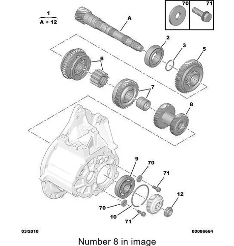 Шестерня КПП PSA 2336 77