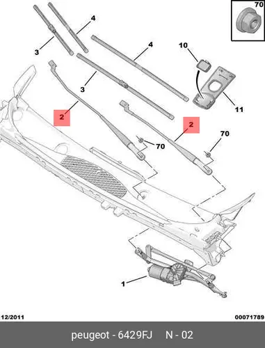 6429FJ CITROEN/PEUGEOT РЫЧАГ СТЕКЛООЧИСТИТЕЛЯ PSA