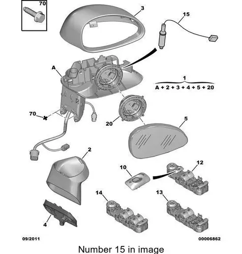 6445XY CITROEN/PEUGEOT ДАТЧИК В ЗЕРКАЛЕ PSA