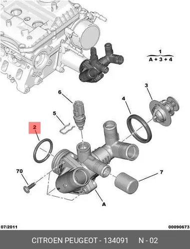 Кольцо уплотнительное автомобильное PSA 1340 91