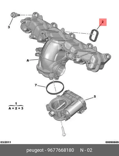 Прокладка коллектора PSA 96 776 681 80