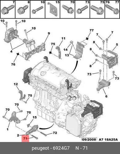  БОЛТ M10X150-65 6924 G7 PSA
