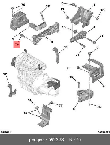  БОЛТ М10Х55 Х1,5 6922 G8 PSA