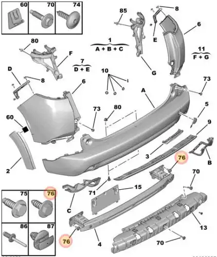  13. БОЛТ DIAM 8X125 LON 25 9023YG PSA