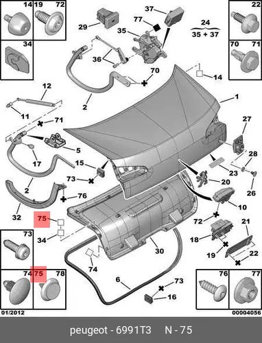 клипса!\ Peugeot 307 01-05 6991 T3 PSA