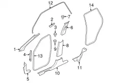 Уплотнитель дверей LR021925 LAND ROVER