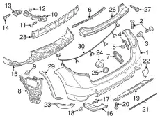 Кронштейн бампера заднего 95850577100 PORSCHE