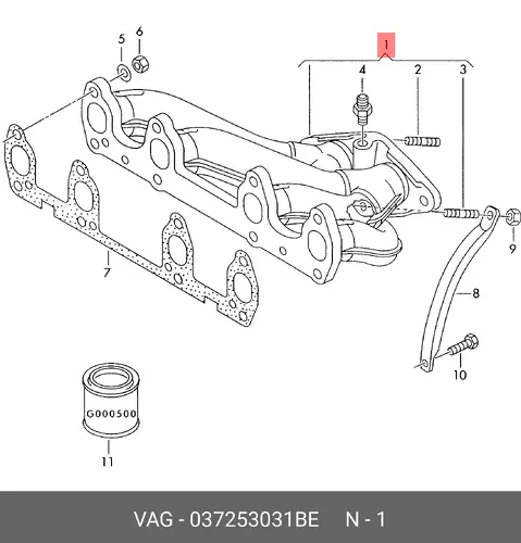 Коллектор выпускной VAG 037253031BE
