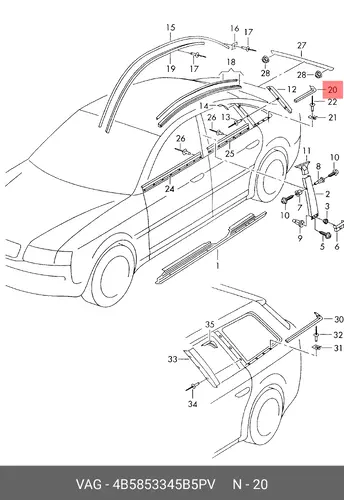 ZIERLEISTE 4B5853345B5PV VAG