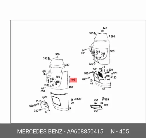 штифт переднего обтекателя!\MB ACTROS MP4 960 885 04 15