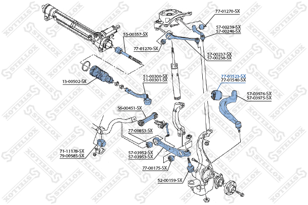 STELLOX Suspension rubber bushing  Audi A4/S4/Allroad/A5/Q5 08> 77-01523-SX