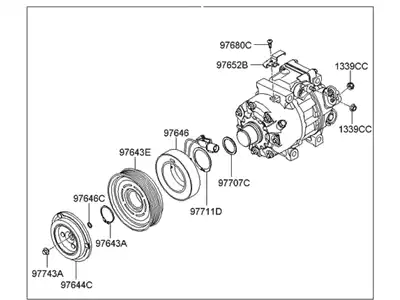 КОМПРЕССОР КОНДИЦИОНЕРА 977013K125 HYUNDAI