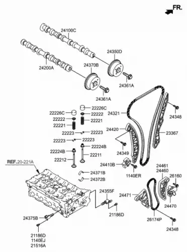 Распредвал HYUNDAI / KIA 242002G000