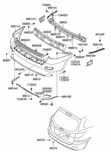 Панель бампера 866112B000 HYUNDAI