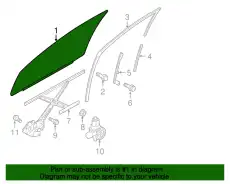  СТЕКЛО ПЕРЕДНЕЙ ДВЕРИ 5706A581 MITSUBISHI