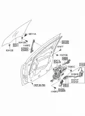  СТЕКЛО ДВЕРИ ПЕР. ЛЕВ. HYUNDAI-KIA 824112S000