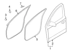  УПЛОТНИТЕЛЬ ДВЕРИ ПЕРЕДНЕЙ ЛЕВОЙ 821303J000 HYUNDAI