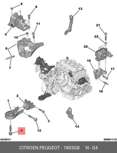 БОЛТ M16X1,5-105 1803 G8 PSA