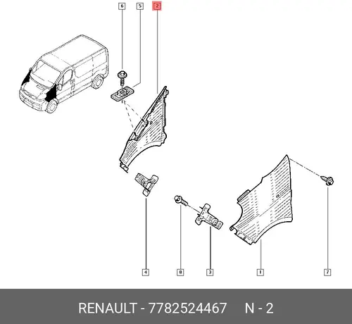 Крыло RENAULT 7782524467