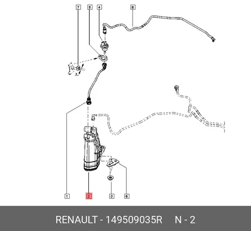 АБСОРБЕР ТОПЛ. ПАРОВ LOGAN 2 149509035R RENAULT
