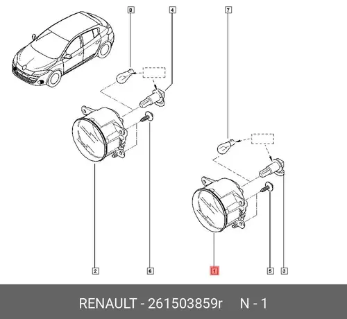 Фара противотуманная RENAULT 261503859R