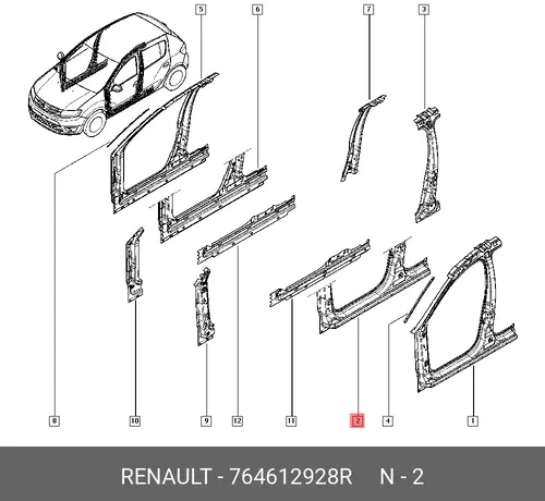  ДЕТАЛЬ 764612928R RENAULT