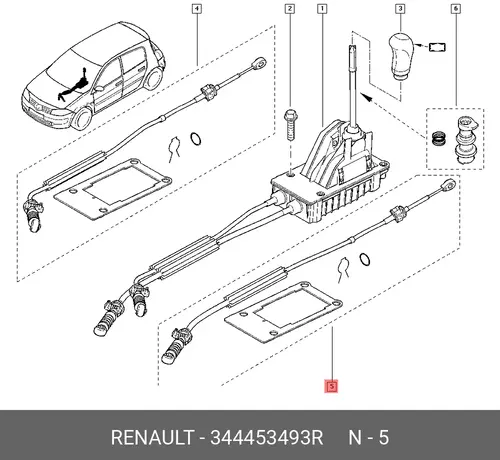 Трос сцепления RENAULT 344453493R