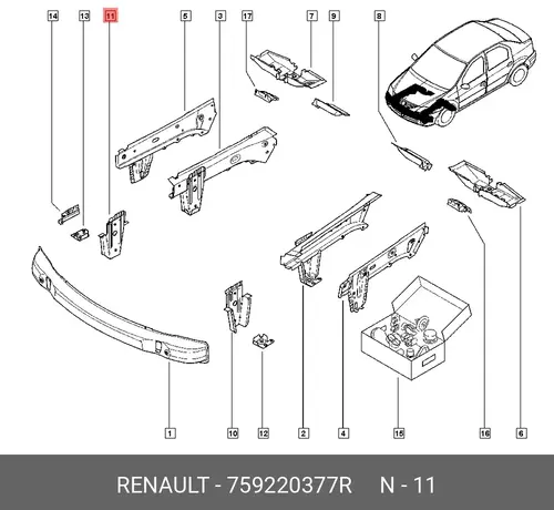  КРОНШТЕЙН ЛОНЖЕРОНА ПРАВ (МЕТ) - 759220377R RENAULT