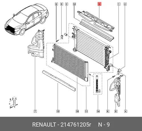  Щиток радиатора 214761205R RENAULT