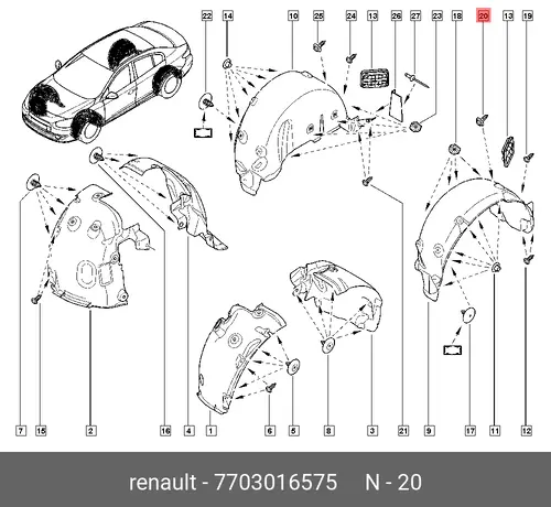 болт !М4 \Renault 7703016575