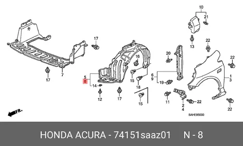 Подкрылок HONDA 74151SAAZ01