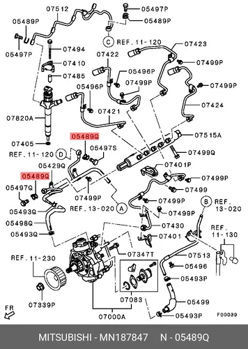 Кольцо уплотнительное форсунки MITSUBISHI MN187847