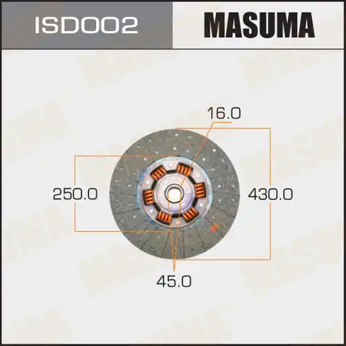 Диск сцепления MASUMA ISD002