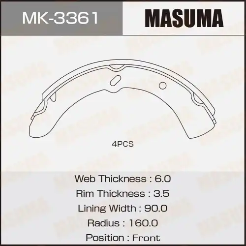 MK3361 Колодки барабанные MASUMA