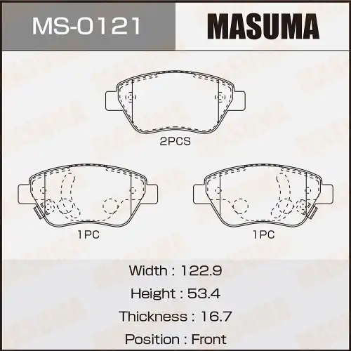 Тормозные колодки дисковые MASUMA MS-0121