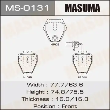 Тормозные колодки дисковые MASUMA MS0131