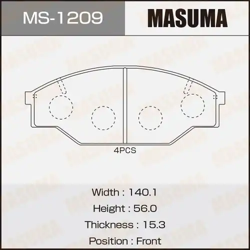 Тормозные колодки дисковые MASUMA MS1209