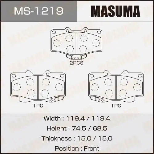 Тормозные колодки дисковые MASUMA MS-1219