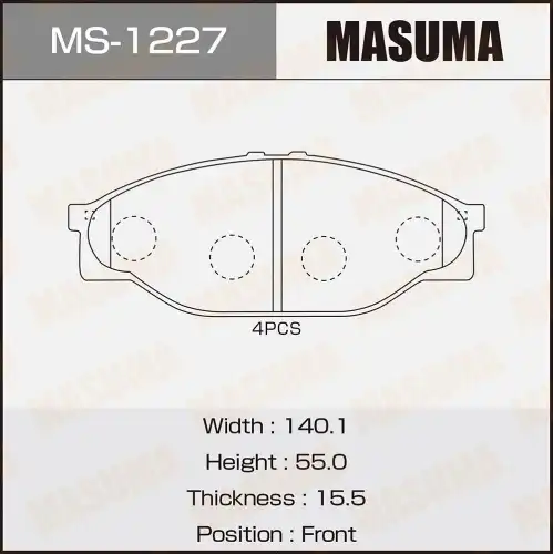 Тормозные колодки дисковые MASUMA MS-1227