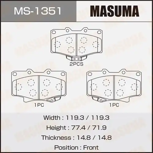 Тормозные колодки дисковые MASUMA MS-1351