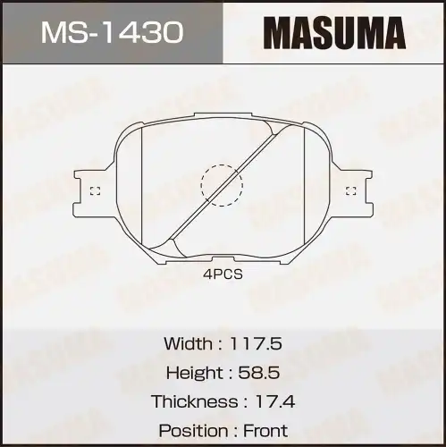 Тормозные колодки дисковые MASUMA MS-1430