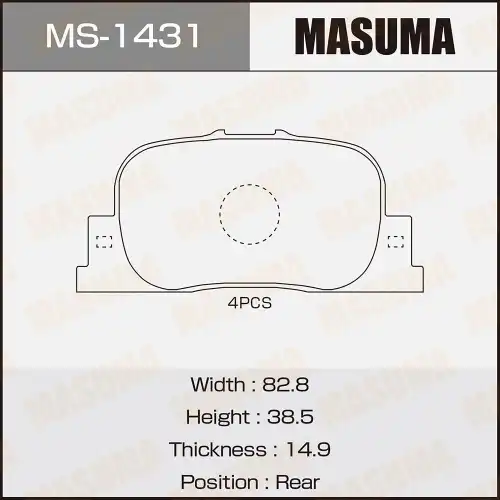 Тормозные колодки дисковые MASUMA MS-1431
