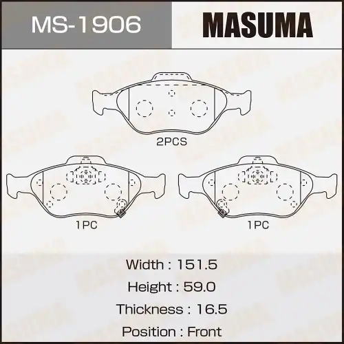Тормозные колодки дисковые MASUMA MS-1906