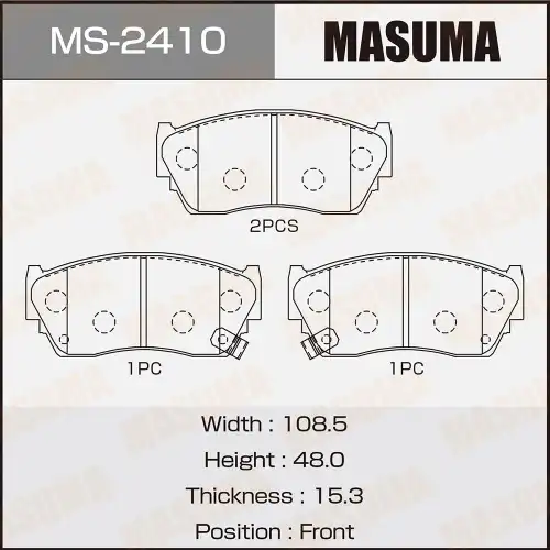 Тормозные колодки дисковые MASUMA MS-2410