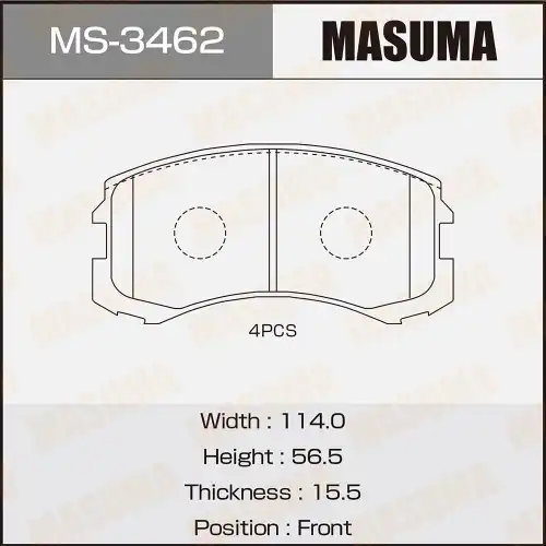 Тормозные колодки дисковые MASUMA MS-3462