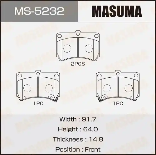 Тормозные колодки дисковые MASUMA MS-5232